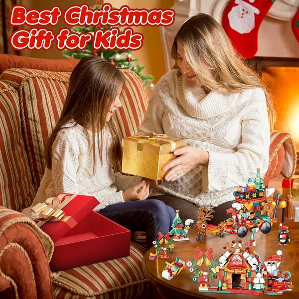 Advent Calendar, Building Blocks for Kids, 24 Days of Christmas Countdown Advent Calendar, Building Blocks for Girls and Boys Age 3 Up