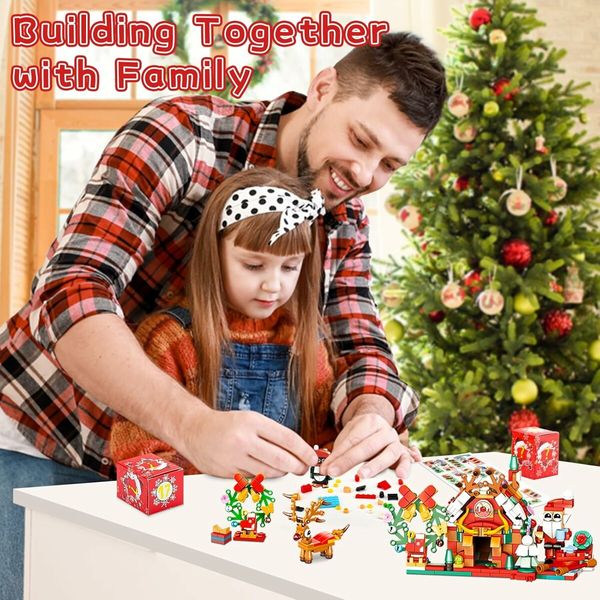 Advent Calendar, Building Blocks for Kids, 24 Days of Christmas Countdown Advent Calendar, Building Blocks for Girls and Boys Age 3 Up