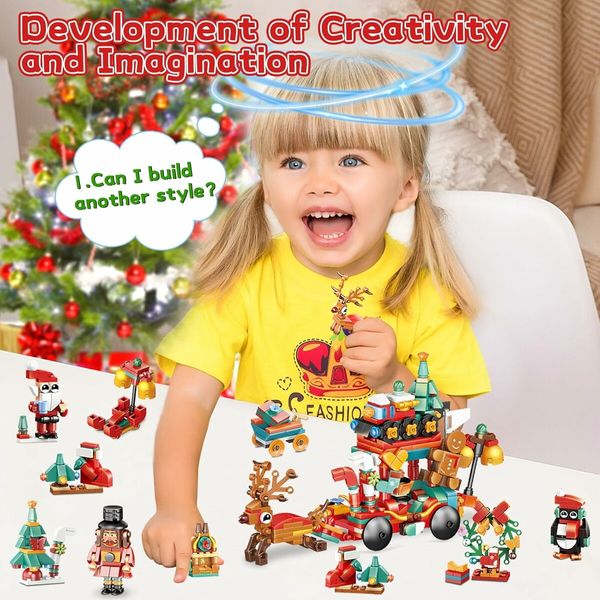 Advent Calendar, Building Blocks for Kids, 24 Days of Christmas Countdown Advent Calendar, Building Blocks for Girls and Boys Age 3 Up