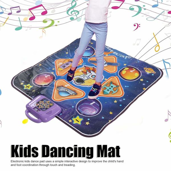 Electronic Dance Play Pad, Easy Carry Musical Foldable Promote Coordination Kids Dancing Mat for Age 3 to 12