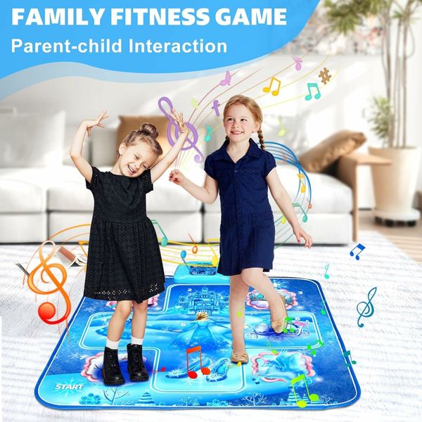 Dance Mat Toys for 3 to 12 Years Old Girls Birthday Gifts, Musical Dance Mat for Boys Girls, Blue