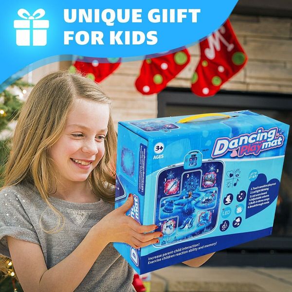 Dance Mat Toys for 3 to 12 Years Old Girls Birthday Gifts, Musical Dance Mat for Boys Girls, Blue