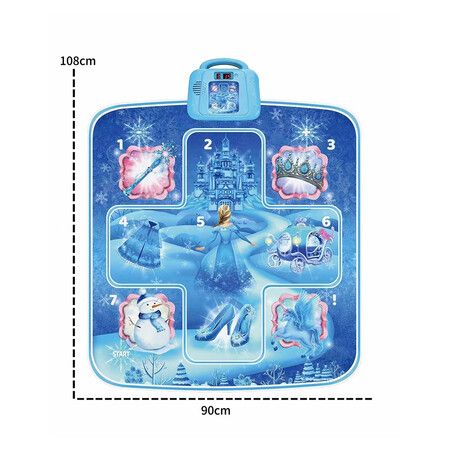 Dance Mat Toys for 3 to 12 Years Old Girls Birthday Gifts, Musical Dance Mat for Boys Girls, Blue