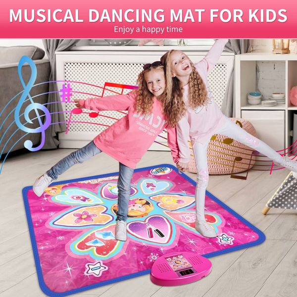 Dance Mat, Game Toy, Children's Electronic Dance Mat, Music Play Mat, Built in LED Light, 3 Songs Switching,for Kids Age 3 to 12