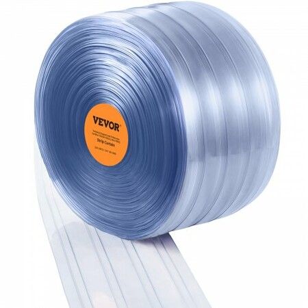 Strip Curtain 3048 cm L x 30.5 cm W x 3 mm Thickness Clear Ribbed PVC Curtain Strip Door Bulk Roll Plastic Door Strips for Doorway of Supermarket Garage