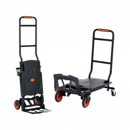 Aluminum Hand Truck 2 in 1 136 kg Max Load Capacity Heavy Duty Industrial Convertible Folding Hand Truck and Dolly Utility Cart Converts from Hand Truck