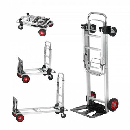 Aluminum Hand Truck 2 in 1 181 kg Max Load Capacity Heavy Duty Industrial Convertible Folding Hand Truck and Dolly Utility Cart Converts from Hand Truck