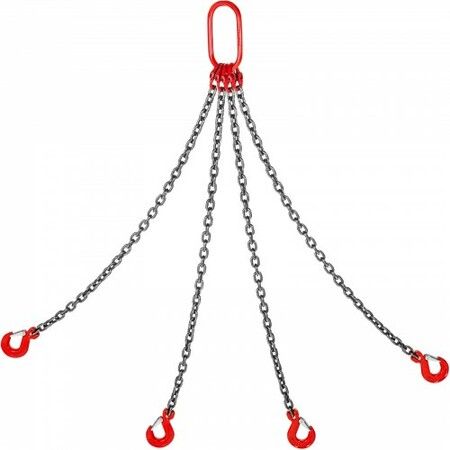 4 Legs Lifting Hook Chain Sling 2Mx8MM 4T Lifting Chain Sling Legs Steel Factories Steel Powder Coating Lifting Chain High Temperature Resistance