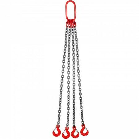 4 Legs Lifting Hook Chain Sling 2Mx8MM 4T Lifting Chain Sling Legs Steel Factories Steel Powder Coating Lifting Chain High Temperature Resistance