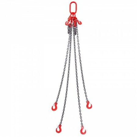 Chain Sling 4990 kg Weight Capacity 7.9 mm x 1.5 m G80 Lifting Chain with Grab Hooks DOT Certified Blackening Coating Manganese Steel & Adjustable Length