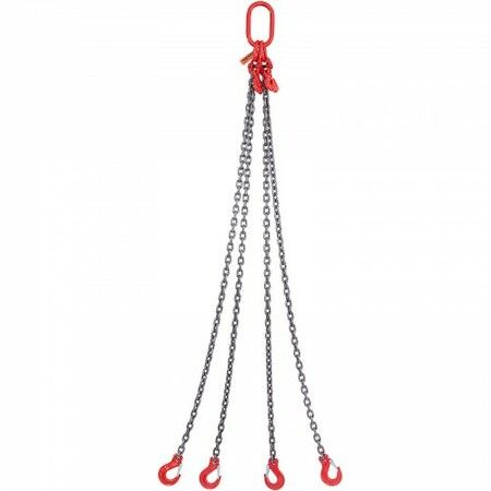 Chain Sling 4990 kg Weight Capacity 7.9 mm x 1.5 m G80 Lifting Chain with Grab Hooks DOT Certified Blackening Coating Manganese Steel & Adjustable Length