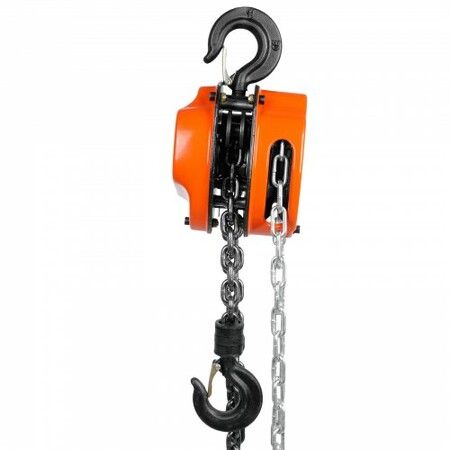 Manual Chain Hoist 1/2 Ton 1100 lbs Capacity 10 FT Come Along G80 Galvanized Carbon Steel with Double-Pawl Brake Auto Chain Leading & 360 degree Rotation