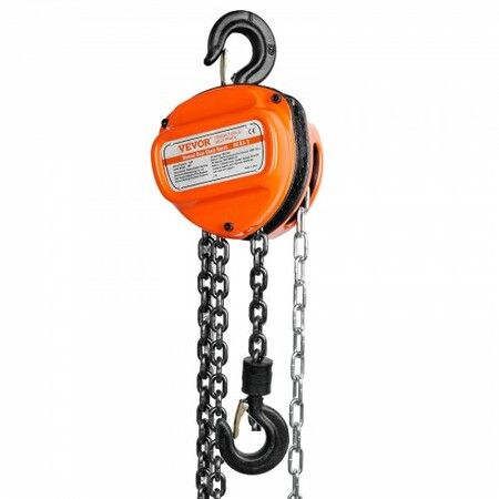 Manual Chain Hoist 1/2 Ton 1100 lbs Capacity 10 FT Come Along G80 Galvanized Carbon Steel with Double-Pawl Brake Auto Chain Leading & 360 degree Rotation