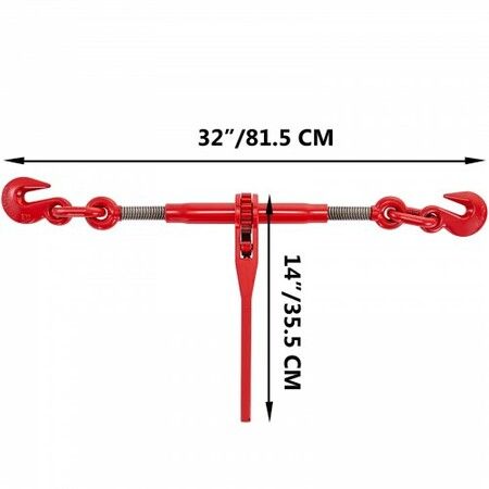 Chain Binder 10-13 mm Ratchet Load Binder 4.18 t Capacity Ratchet Lever Binder with G70 Hooks Adjustable Length Ratchet Chain Binder for Tie Down Hauling