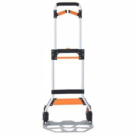 Folding Hand Truck 140 kg Load Capacity Aluminum Portable Cart Convertible Hand Truck and Dolly with Telescoping Handle and PP+TPR Wheels Ultra Lightweight