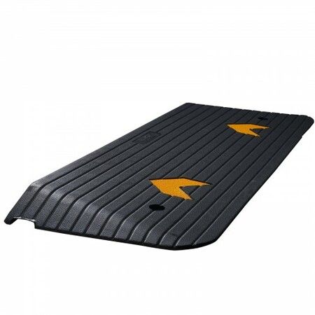 Upgraded Rubber Threshold Ramp 3.8 cm Rise Wheelchair Ramp Doorway Natural Curb Ramp Rated 15 tons Load Capacity Non-Slip Textured Surface Rubber Curb Ramp