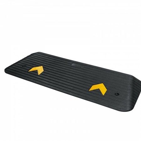 Upgraded Rubber Threshold Ramp 3.8 cm Rise Wheelchair Ramp Doorway Natural Curb Ramp Rated 15 tons Load Capacity Non-Slip Textured Surface Rubber Curb Ramp