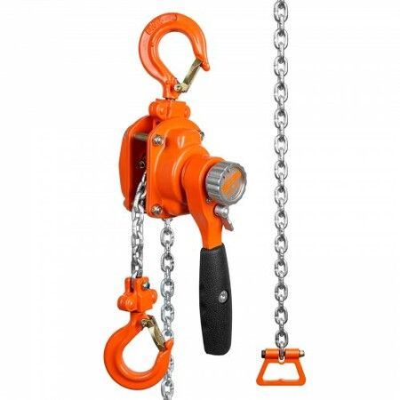 Manual Lever Chain Hoist 1/4 Ton 550 lbs Capacity 10 FT Come Along G80 Galvanized Carbon Steel with Weston Double-Pawl Brake Auto Chain Leading