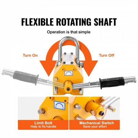 Permanent Magnetic Lifter Lifting Magnet 220 lbs/100 kg Neodymium Hoist