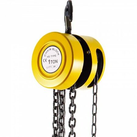 Chain Hoist Chain Block 1 T Capacity 6 M Lift Steel Construction Yellow