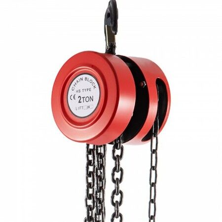 Chain Hoist Chain Block 2 Ton Capacity 2 M Lift Steel Construction Red