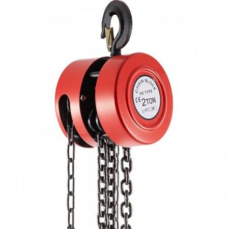 Chain Hoist Chain Block 2 Ton Capacity 2 M Lift Steel Construction Red