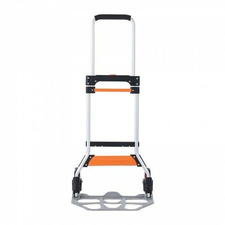 Folding Hand Truck 125 kg Load Capacity Aluminum Portable Cart Convertible Hand Truck and Dolly with Telescoping Handle and PP+TPR Wheels Ultra Lightweight