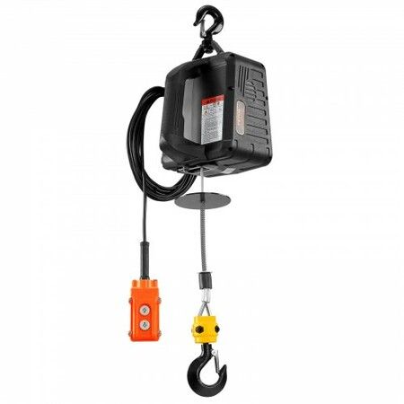 3-in-1 Electric Hoist Winch 500 kg Capacity 1500W Portable Power Winch Crane 7 m Lifting Height 4 m/min with Wired and Wireless Remote Control for Garage