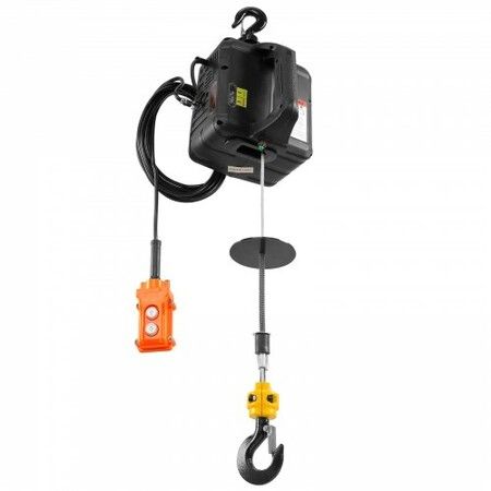 3-in-1 Electric Hoist Winch 500 kg Capacity 1500W Portable Power Winch Crane 7 m Lifting Height 4 m/min with Wired and Wireless Remote Control for Garage