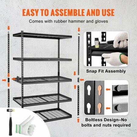 Storage Shelving Unit Garage Storage Rack 5-Tier Adjustable 907.2 kg Load