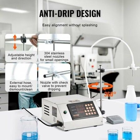 Liquid Filling Machine 5-650ml Filling Capacity Automatic Bottle Filler Machine Bottling Machine Peristaltic Pump Digital Control for Milk Water Wine