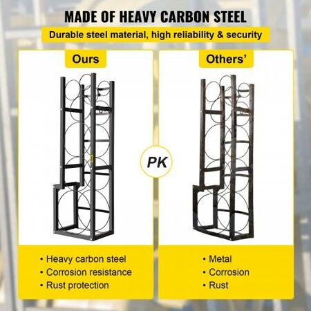 Refrigerant Tank Rack Cylinder Tank Rack w/ 1*50lb 2*30lb &3 Small Bottles