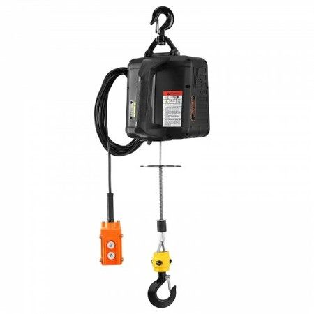 2-in-1 Electric Hoist Winch 500 kg Lifting Capacity 1500W Portable Power Winch Crane 7 m Lifting Height 4 m/min with Wired Remote Control for Garage