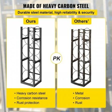 Refrigerant Tank Rack Cylinder Tank Rack with 3-14kg and 3 Small Bottles