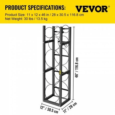 Refrigerant Tank Rack Cylinder Tank Rack with 3-14kg and 3 Small Bottles