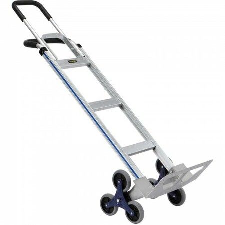 Stair Climbing Cart 250 kg Load Capacity Aluminum Hand Truck Dolly with Dual Handles Integrated Frame & Nonslip Rubber Wheels Multipurpose Stair Climber