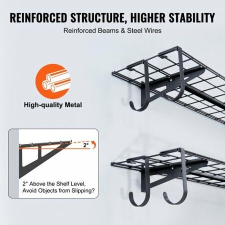 Garage Storage Shelving 2 Pack 48 x 12 in Heavy Duty Garage Shelves Wall Mounted 400 lbs Load Capacity(Total) Garage Storage Rack Floating Shelves Suitable