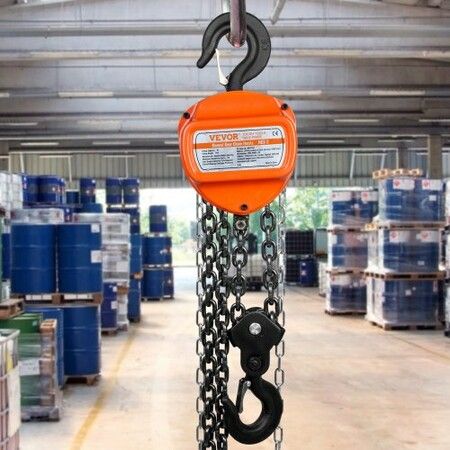 Manual Chain Hoist 3 Ton 6600 lbs Capacity 10 FT Come Along G80 Galvanized Carbon Steel with Double-Pawl Brake Auto Chain Leading & 360 degree Rotation