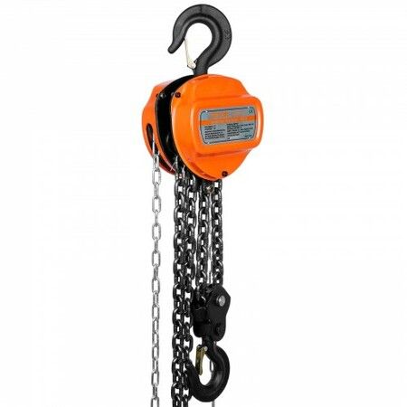 Manual Chain Hoist 3 Ton 6600 lbs Capacity 10 FT Come Along G80 Galvanized Carbon Steel with Double-Pawl Brake Auto Chain Leading & 360 degree Rotation