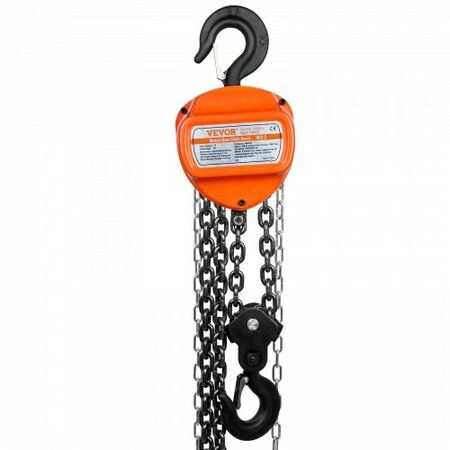 Manual Chain Hoist 3 Ton 6600 lbs Capacity 10 FT Come Along G80 Galvanized Carbon Steel with Double-Pawl Brake Auto Chain Leading & 360 degree Rotation