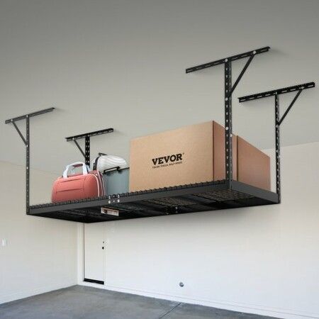 Overhead Adjustable Garage Storage Rack 36x96in Ceiling Rack 600lbs Black