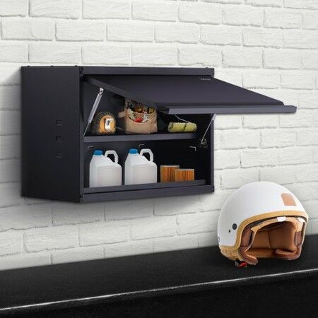 Wall-Mounted Metal Storage Cabinet with Adjustable Shelf 54 kg per Shelf