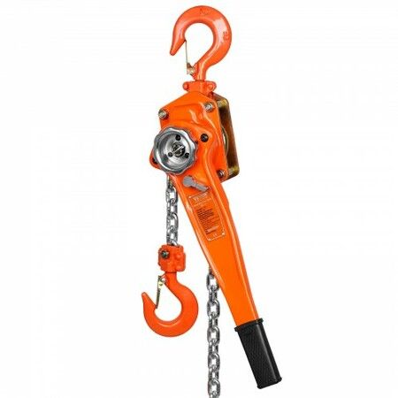 Manual Lever Chain Hoist 1-1/2 Ton 3300 lbs Capacity 20 FT Come Along G80 Galvanized Carbon Steel with Weston Double-Pawl BrakeAuto Chain Leading