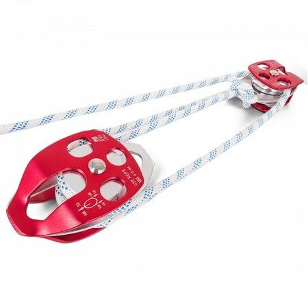 Twin Sheave Block and Tackle 30 kn Pulley 61 m 11 mm Double Braid Rope