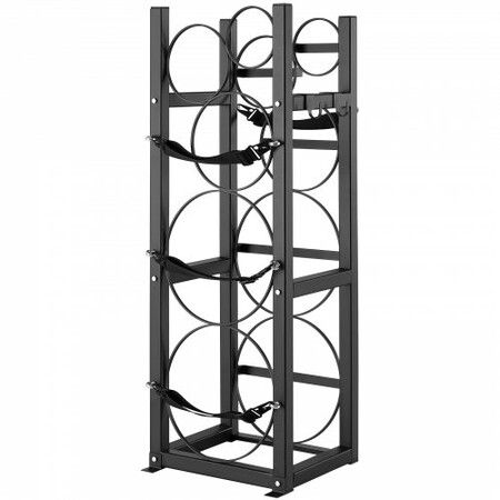 Refrigerant Tank Rack with 2 x 30lbs and Other 3 Small Bottle Tanks Cylinder Tank Rack 12.79x12.99x47.12 in Refrigerant Cylinder Rack and Holders for Freon