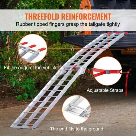 Aluminum Ramp 750 LBS Foldable Loading Ramps for Pickup Trucks Bed 1 Piece