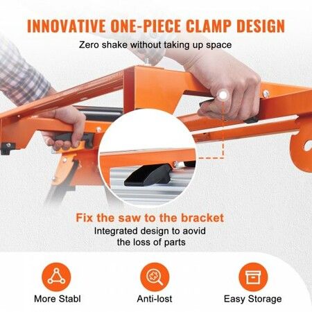 79in Miter Saw Stand with One-piece Mounting Brackets Sliding Rail 330lbs