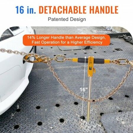 Ratchet Chain Binder 0.9-1.27 cm Heavy Duty Load Binders with G80 Hooks 5443 kg Secure Load Limit Labor-saving Anti-skid Handle Tie Down Hauling Chain