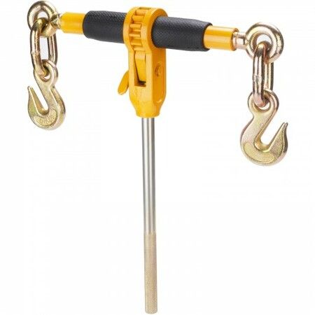 Ratchet Chain Binder 0.9-1.27 cm Heavy Duty Load Binders with G80 Hooks 5443 kg Secure Load Limit Labor-saving Anti-skid Handle Tie Down Hauling Chain