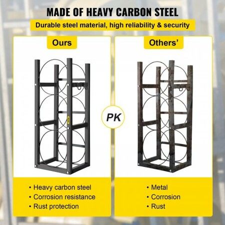 Refrigerant Tank Rack Cylinder Tank Rack w/ 3*30lb for Gas Oxygen Nitrogen